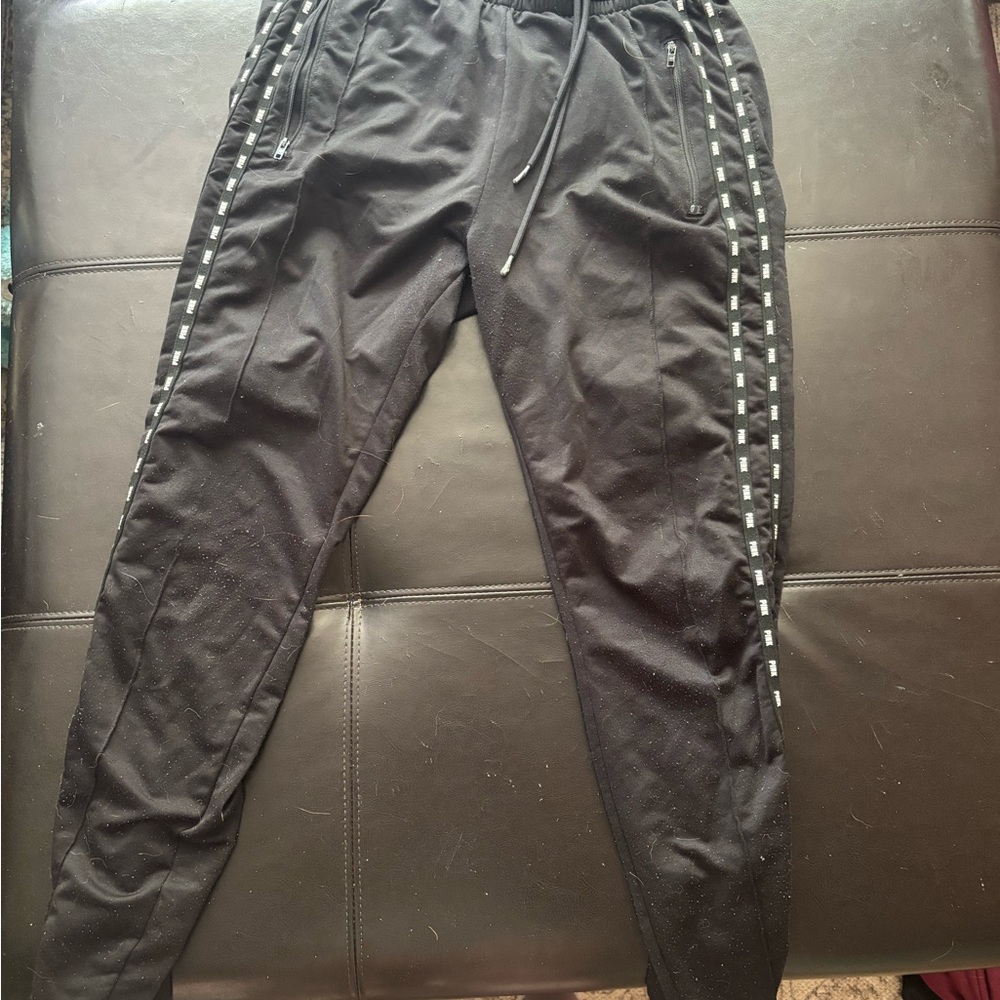 Pink Victoria’s Secret joggers, black